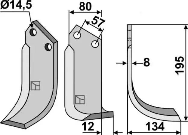 Fräsmesser, rechte Ausführung